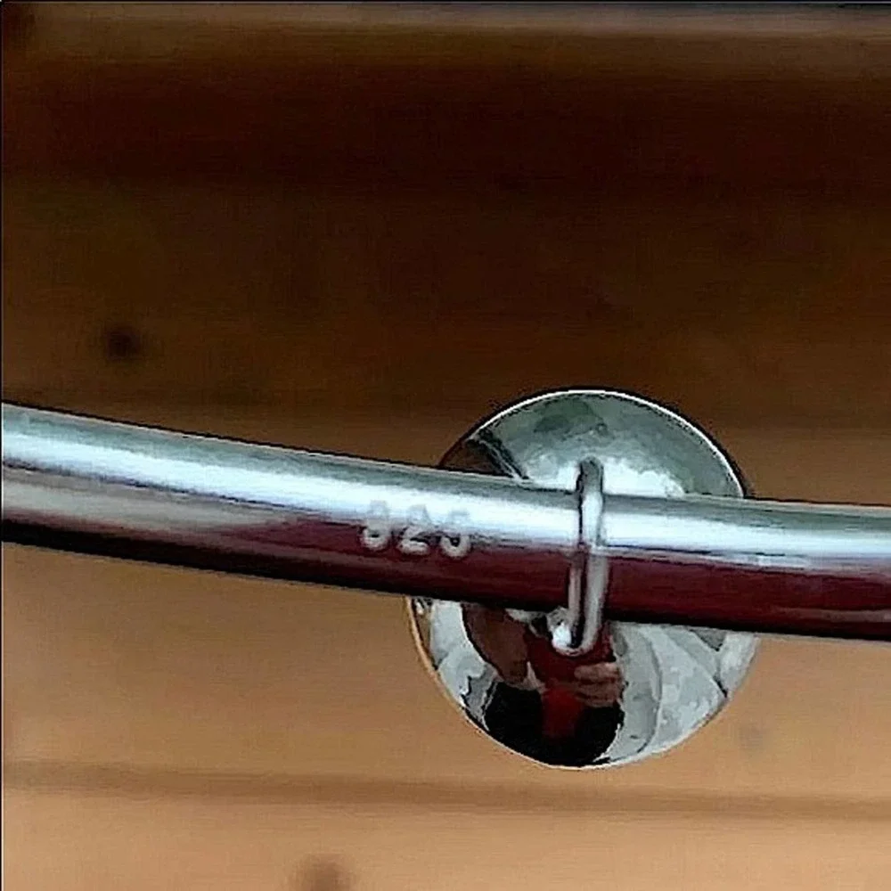 STERLING SILVER CHARM BALL BANGLE BRACELET